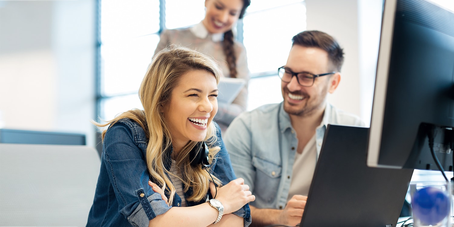 young employees working in office