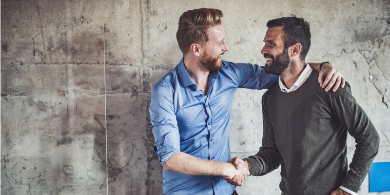 Two men shaking hands