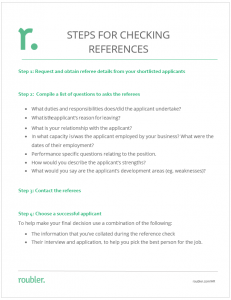 Steps for Checking References