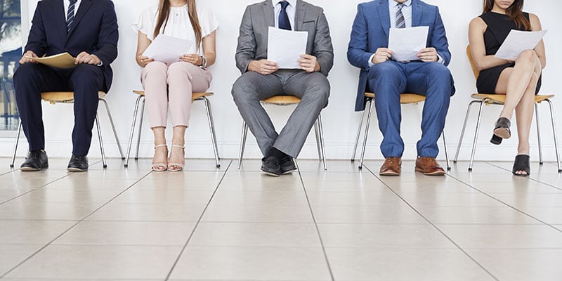 Five candidates waiting for job interviews