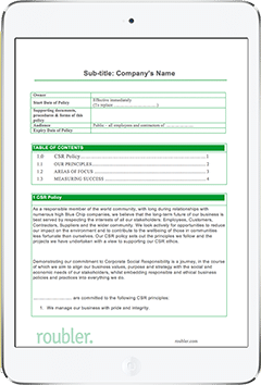 Corporate Social Responsibility Template