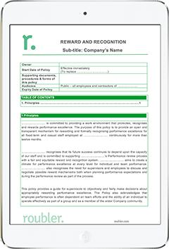 Workplace Reward and Recognition Template