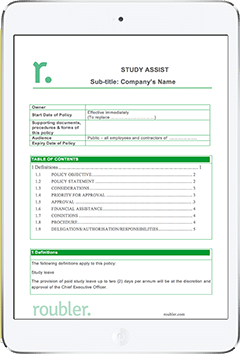 Workplace Study Assist Policy Template
